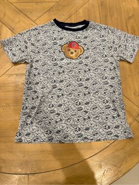 Polo Ralph Lauren Kids Bear Patch Graphic Tee - Navy Trim Large 14/16